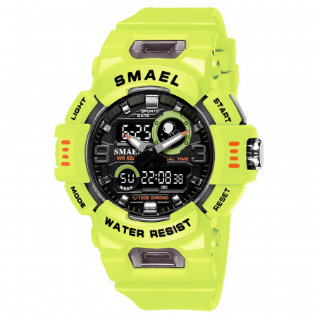 Ceas de mana barbatesc Smael Army Militar Sport Analog Quartz Digital Cronometru Verde [0]