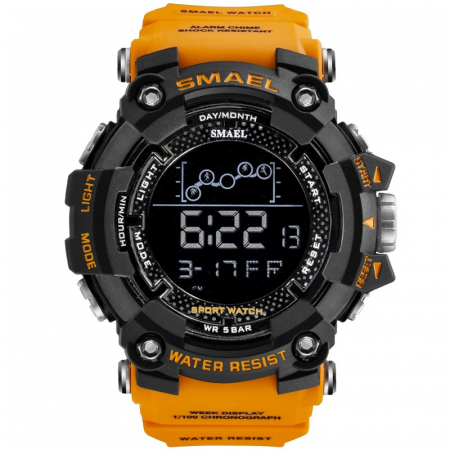 Ceas barbatesc Smael Army Green , Shock Resistant, Sport, Militar, Digital, Dual Time, Cronograf [5]