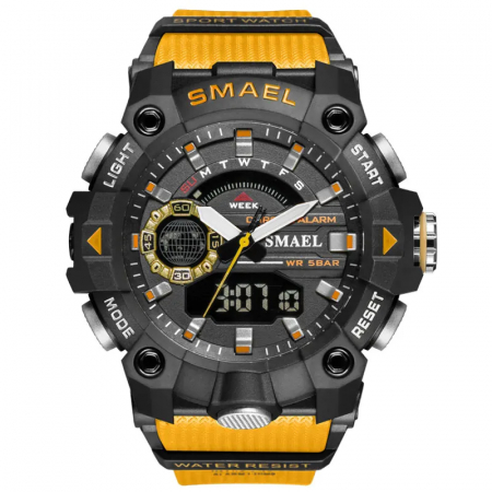 Ceasuri barbatesti - Ceas barbatesc Smael Militar Sport Analog Digital Quartz Portocaliu