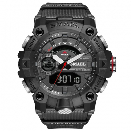 Ceasuri barbatesti - Ceas barbatesc Smael Militar Sport Negru Analog Digital Quartz