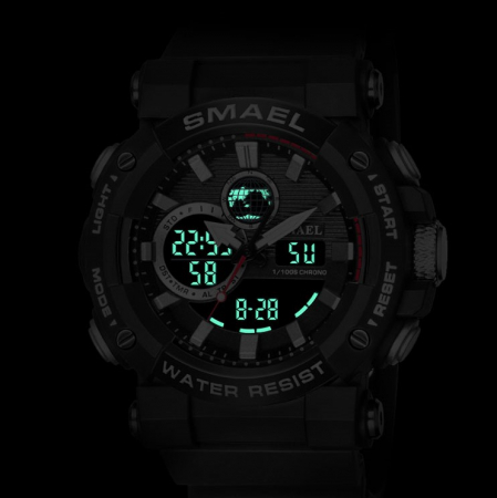 Ceas barbatesc Smael Sport Casual Dual Time Alarma Cronometru Portocaliu Negru [3]