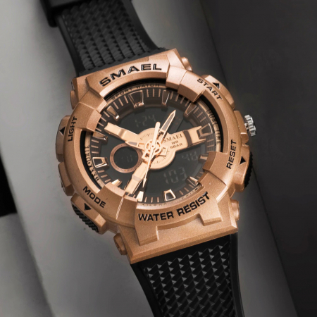 Ceas barbatesc Smael Sport Digital Analog 5 ATM Negru Rose [2]