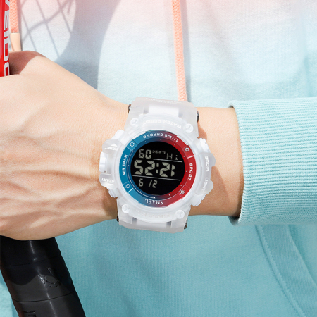 Ceas de barbati Smael Sport Digital Analog Quartz Alb [1]