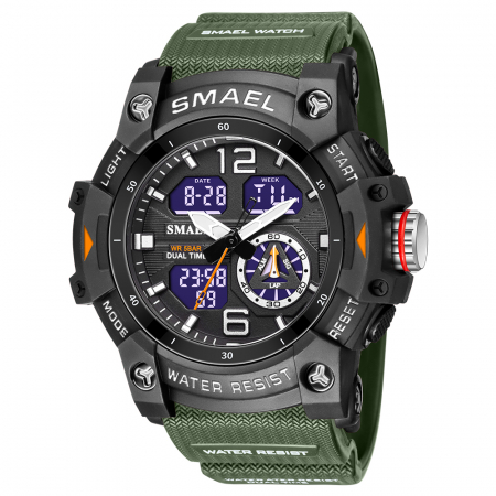 Ceas barbatesc Smael Sport Digital Cronometru Alarma Lumina Verde [0]