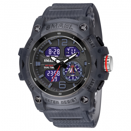 Ceasuri barbatesti - Ceas barbatesc Smael Sport Digital Cronometru Alarma Lumina Denim