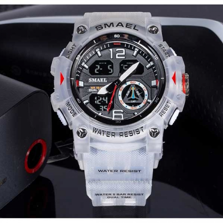 Ceas barbatesc Smael Sport Digital Cronometru Alarma Lumina Alb [1]