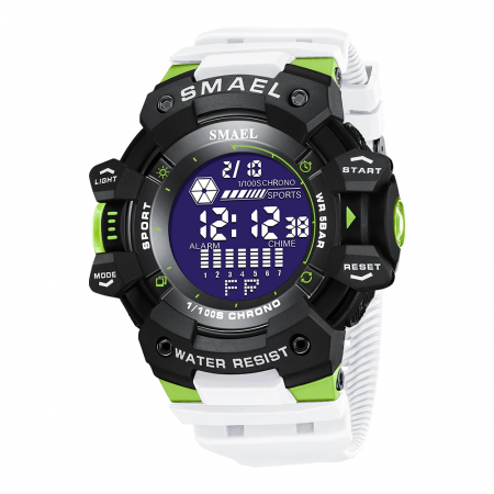 Ceasuri barbatesti - Ceas barbatesc Smael Sport Militar  Electronic Digital Alb Alarma Cronometru