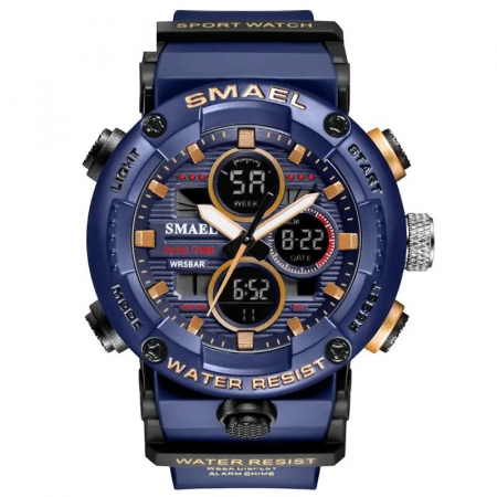 Ceas barbatesc Smael Sport Militar Quartz Analog Electronic Albastru Cronometru [0]