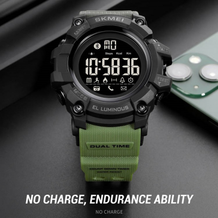 Ceas barbatesc Sport Skmei Alarma Pedometru Digital Verde [5]