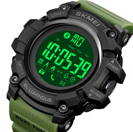 Ceas barbatesc Sport Skmei Alarma Pedometru Digital Verde [2]