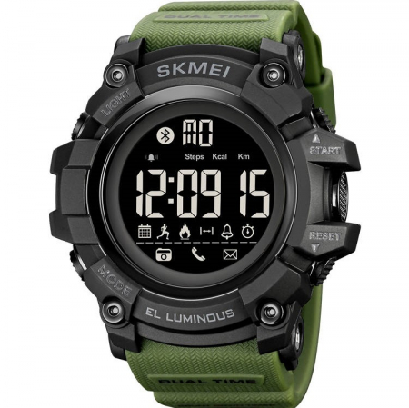 Ceas barbatesc Sport Skmei Alarma Pedometru Digital Verde [0]