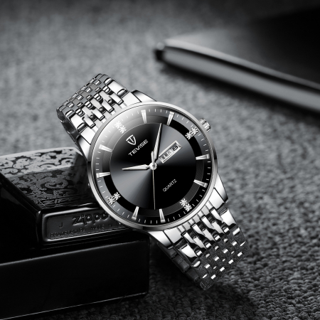 Ceas barbatesc Tevise Elegant Analog Quartz Argintiu [2]