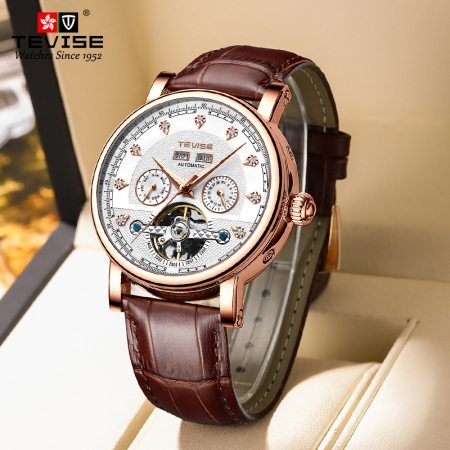 Ceas barbatesc Tevise Maro Elegant Skeleton Business Mecanic Automatic Analog [3]