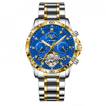 Ceasuri barbatesti - Ceas barbati Tevise Mecanic Automatic Business Analog Elegant Argintiu/Albastru
