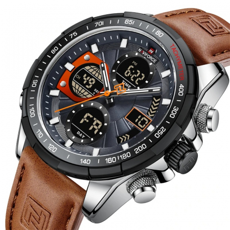 Ceas barbatesc Naviforce Quartz Digital Luxury Militar Maro [1]