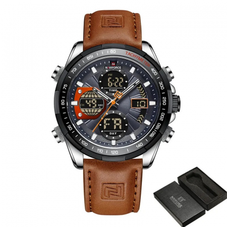 Ceas barbatesc Naviforce Quartz Digital Luxury Militar Maro [2]