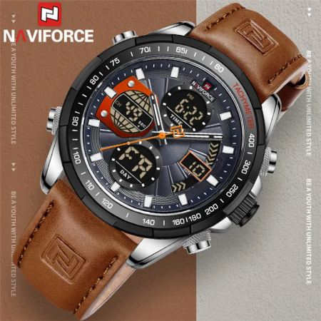 Ceas barbatesc Naviforce Quartz Digital Luxury Militar Maro [4]
