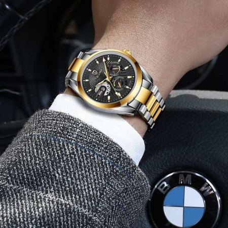 Ceas barbatesc Tevise Mecanic Automatic Otel Analog Business Elegant Argintiu [4]