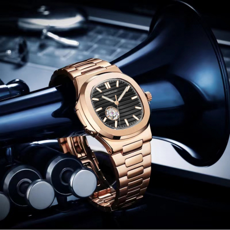 Ceas barbatesc Rollar Golden Indici luminosi Mecanic Automatic Auriu [1]
