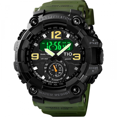 Ceas barbatesc Tio 1994 Quartz Digital Army Military Sport Dual Time [2]