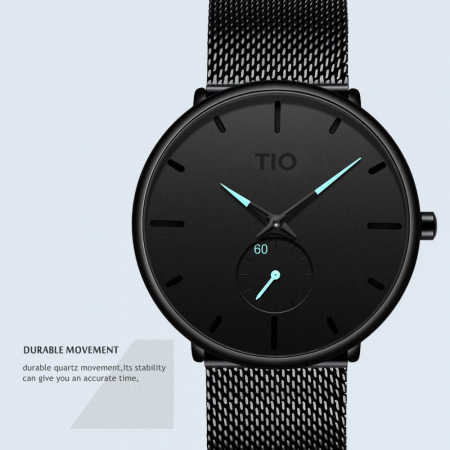 Ceas barbatesc Tio Elegant Fasion Casual Quartz Analog Negru/Albastru [4]