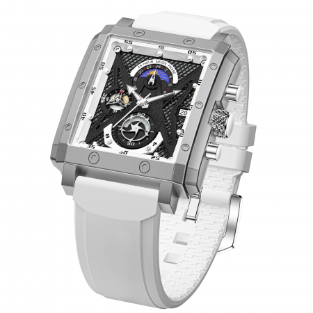 Ceas barbatesc Tio Mecanism Quartz Analog Afisare data Alb [2]