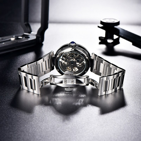 Ceas barbati Benyar Mecanic Automatic Skeleton Business Elegant Analog Otel inoxidabil [1]
