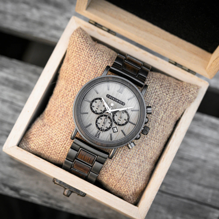 Ceas barbati Bobo Bird Din lemn Quartz Analog Cronograf Afisare data Casual Business [2]