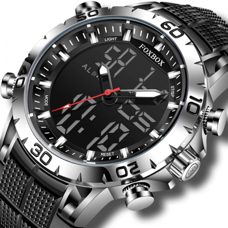 Ceas barbatesc de mana Fox Box Dual Time Luxury Sport Casual Stil Militar Fashion [2]