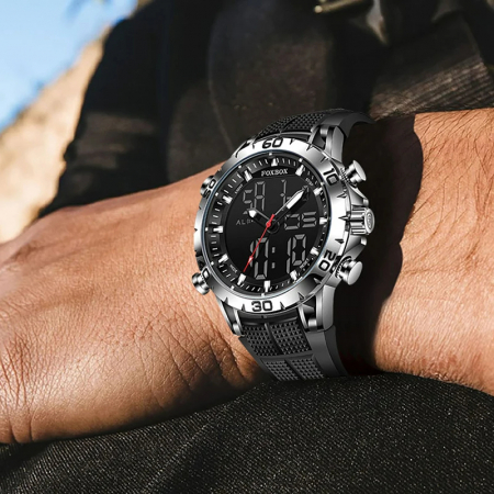 Ceas barbatesc de mana Fox Box Dual Time Luxury Sport Casual Stil Militar Fashion [6]