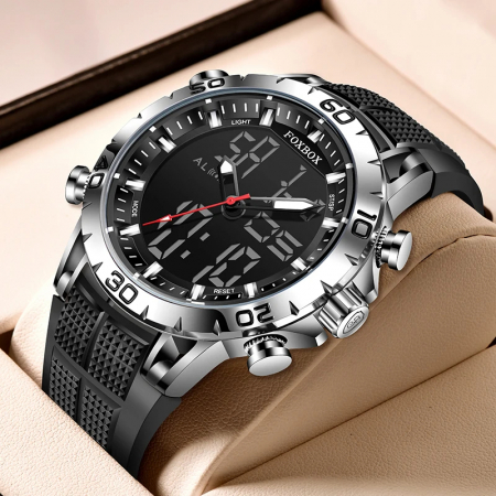 Ceas barbatesc de mana Fox Box Dual Time Luxury Sport Casual Stil Militar Fashion [1]