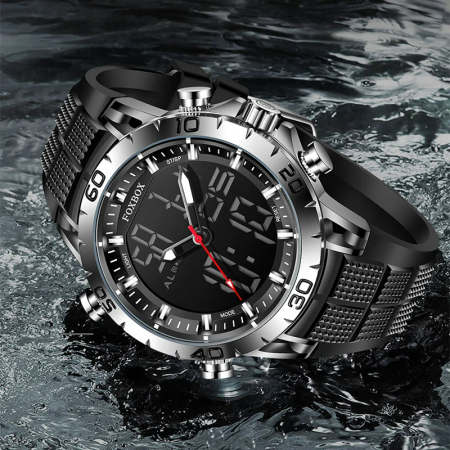 Ceas barbatesc de mana Fox Box Dual Time Luxury Sport Casual Stil Militar Fashion [4]