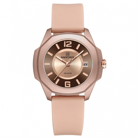 Modele noi - Ceas de dama Naviforce Quartz Analog Luxury Fashion Silicon Roz