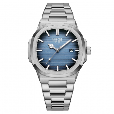 Ceasuri barbatesti - Ceas barbati de mana Nibosi Fashion Analog Quartz Casual Elegant Argintiu Albastru