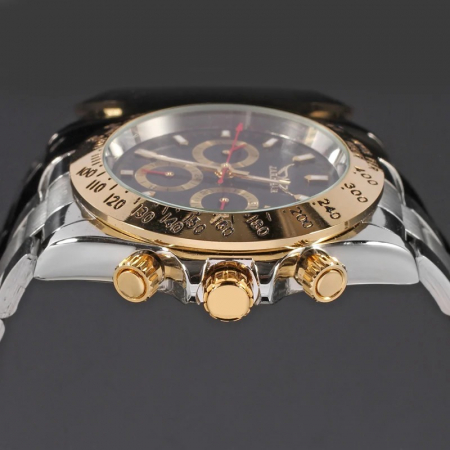 Ceas Bărbați Jaragar 6903 Negru-Auriu – Design Luxyry, Funcții Multiple, Afișaj Săptămânal, Rezistent la Apă 3ATM [4]