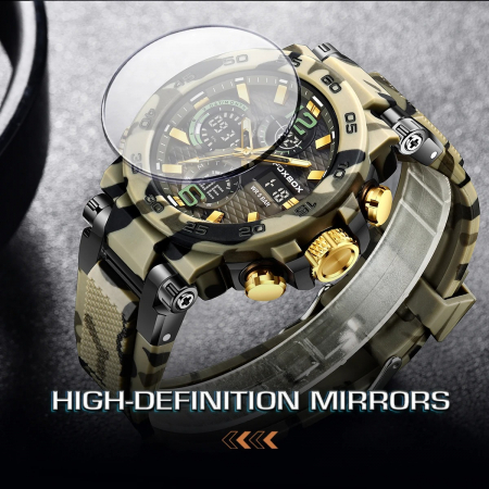 Ceas Bărbați Lige 0077 Camuflaj – Design Military, Funcții Multiple, Afișaj Luminos, Rezistent la Apă 5ATM [3]
