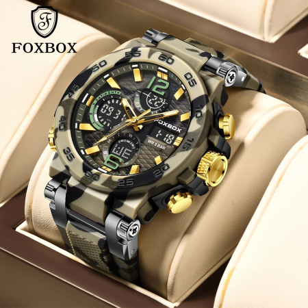 Ceas Bărbați Lige 0077 Camuflaj – Design Military, Funcții Multiple, Afișaj Luminos, Rezistent la Apă 5ATM [1]