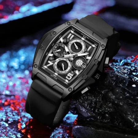 Ceas Bărbați Lige 89110 Negru – Design Casual, Funcții Multiple, Afișaj Luminos, Rezistent la Apă 3ATM [6]
