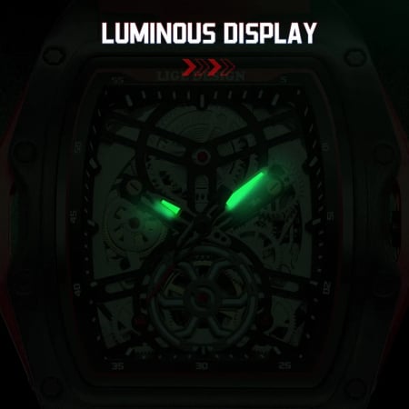 Ceas Bărbați Lige 89138 Portocaliu Mecanic – Design Sport, Funcții Multiple, Afișaj Luminos, Rezistent la Apă 5ATM [4]