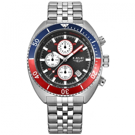 Ceas barbati Lige Elegant Business Argintiu Quartz Indici luminosi Analog Data [0]