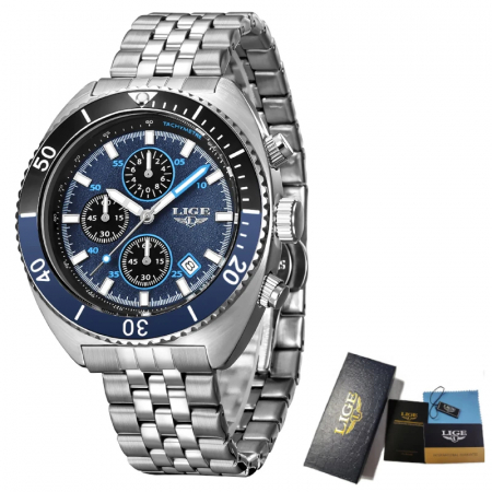 Ceas barbati Lige Quartz Analog Indici luminosi Otel [1]
