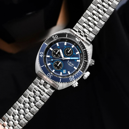 Ceas barbati Lige Quartz Analog Indici luminosi Otel [5]