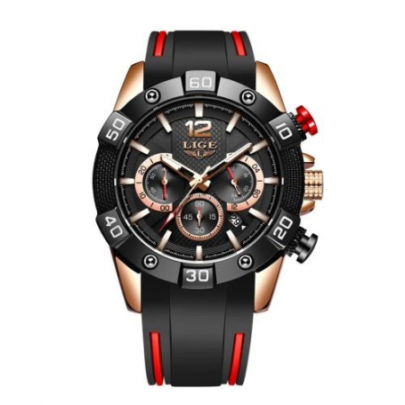 Ceasuri barbatesti - Ceas barbati Lige Elegant Quartz Analog Silicon Cronometru Data Cronograf