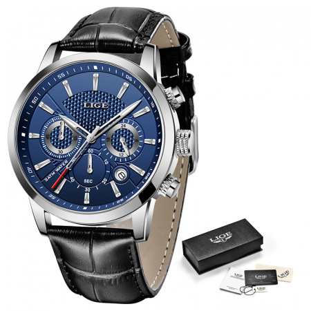 Ceas barbati Lige Elegant Quartz Piele Data [2]