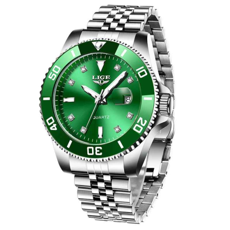 Modele noi - Ceas Bărbați LIGE LG89151 Quartz, Luxury Stainless Steel, Waterproof 3ATM, Luminous, Calendar, Cronometru