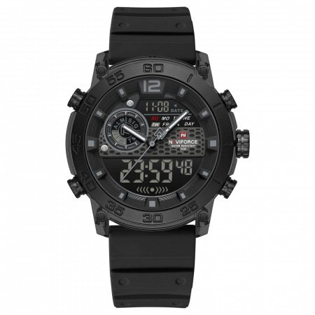 Ceasuri barbatesti - Ceas Bărbați Naviforce 6104 Negru – Design Sport, Funcții Multiple, Alarmă, Rezistent la Apă 5ATM