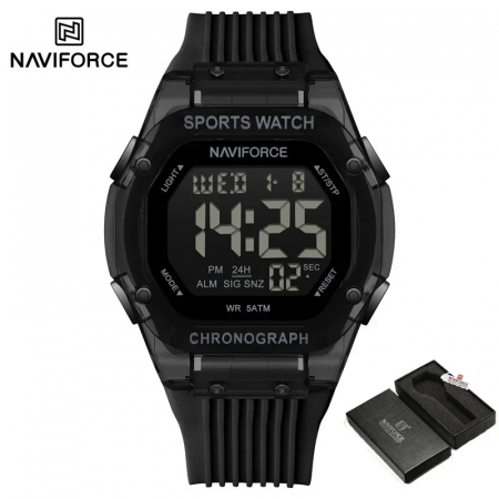 Ceas Bărbați Naviforce 7113 Negru – Funcții Multiple, Design Casual, Cronometru, Rezistent la Apă 5ATM [1]