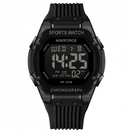 Ceasuri barbatesti - Ceas Bărbați Naviforce 7113 Negru – Funcții Multiple, Design Casual, Cronometru, Rezistent la Apă 5ATM