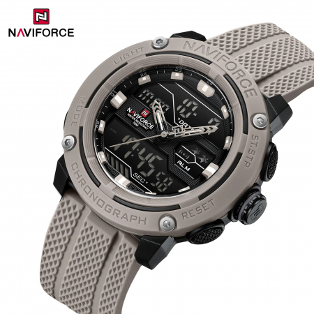 Ceas Bărbați Naviforce 7114 Gri – Funcții Multiple, Design Sport, Cronometru, Rezistent la Apă 5ATM [1]
