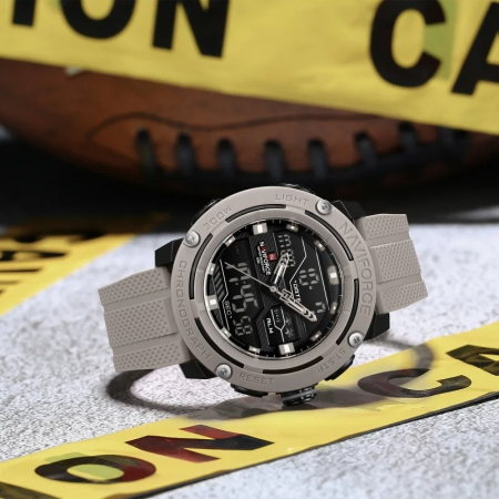 Ceas Bărbați Naviforce 7114 Gri – Funcții Multiple, Design Sport, Cronometru, Rezistent la Apă 5ATM [2]